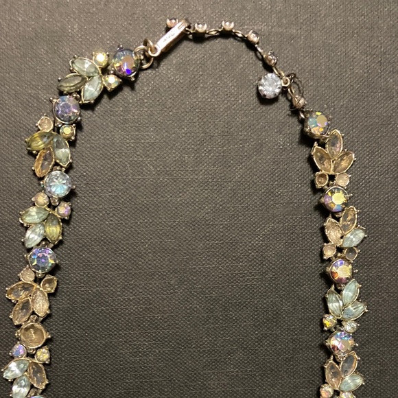 Vintage Trifari rhinestone Blue and Silver choker Necklace MISSING Rhinestones - Picture 3 of 4